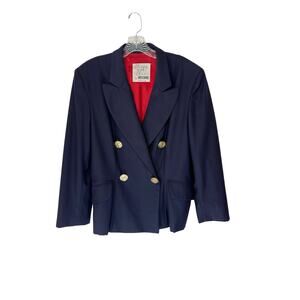 Moschino Blazer Cheap and Chic Navy Gold Button Wool Preppy Academia Size‎ 12